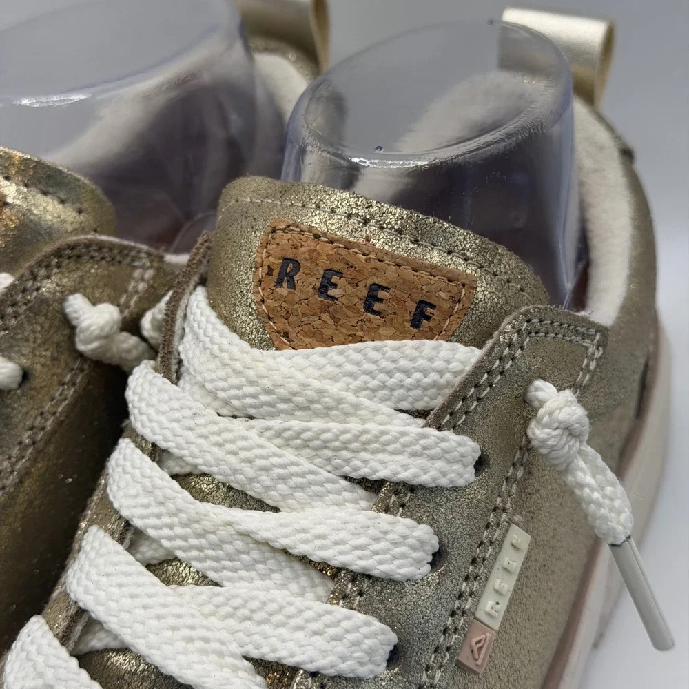 Reef Swellsole Cruiser Metallic Gold Low Top Platform Sneakers Womens Shoes 9